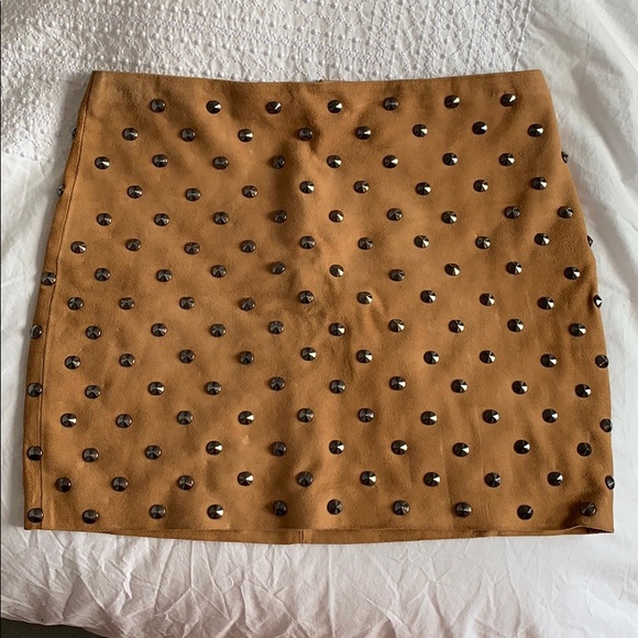Alice + Olivia Studded Suede Skirt - Picture 2 of 6